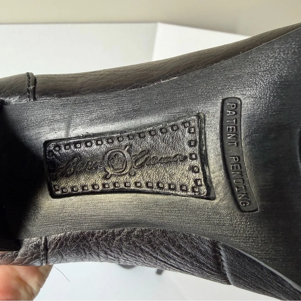 Born Crown Black Leather 3‎ Inch Heels Granny Witchy Academia Women’s 8